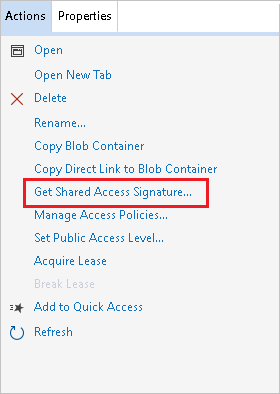 get shared access signature